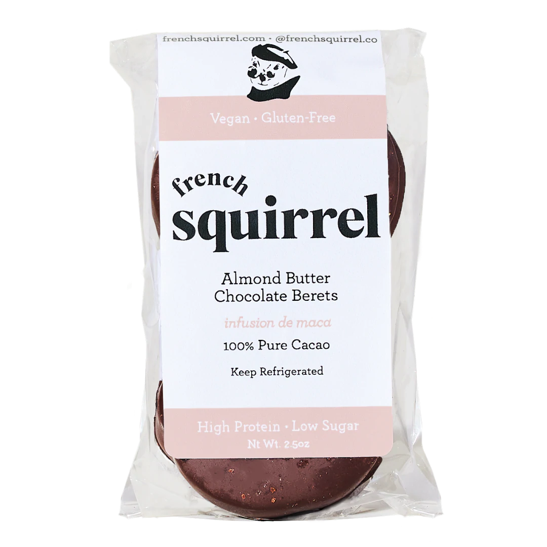 French Squirrel, Berets Almond Butter Chocolate, Twin Pack