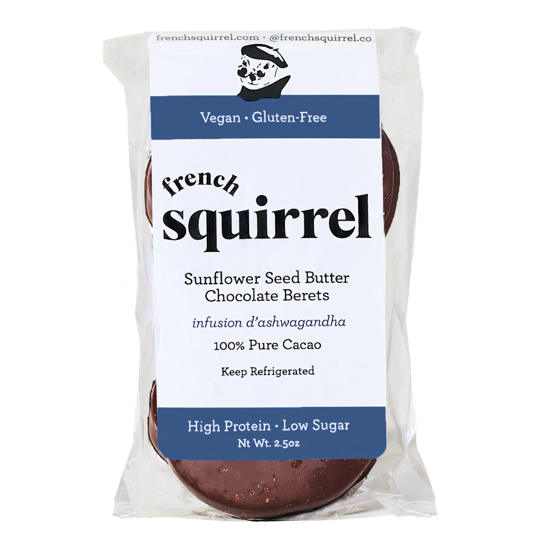 French Squirrel, Berets Sunflower Seed Butter Chocolate, Twin Pack