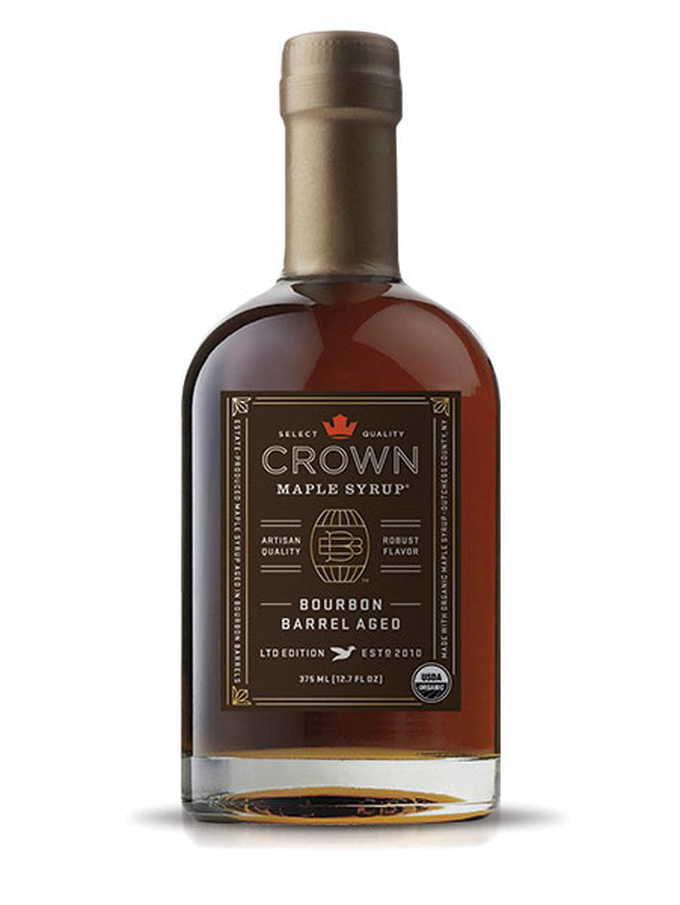 Crown Maple, Bourbon Barrel Aged Organic Maple Syrup, 375ml (12.7 oz )