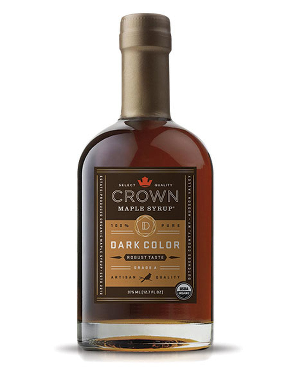 Crown Maple, Dark Color Robust Taste Organic Maple Syrup, 375ml (12.7 oz )