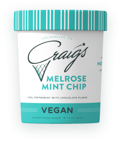 Craig's Vegan, Melrose Mint Chip, Non-Dairy Frozen Dessert, 3.6 oz