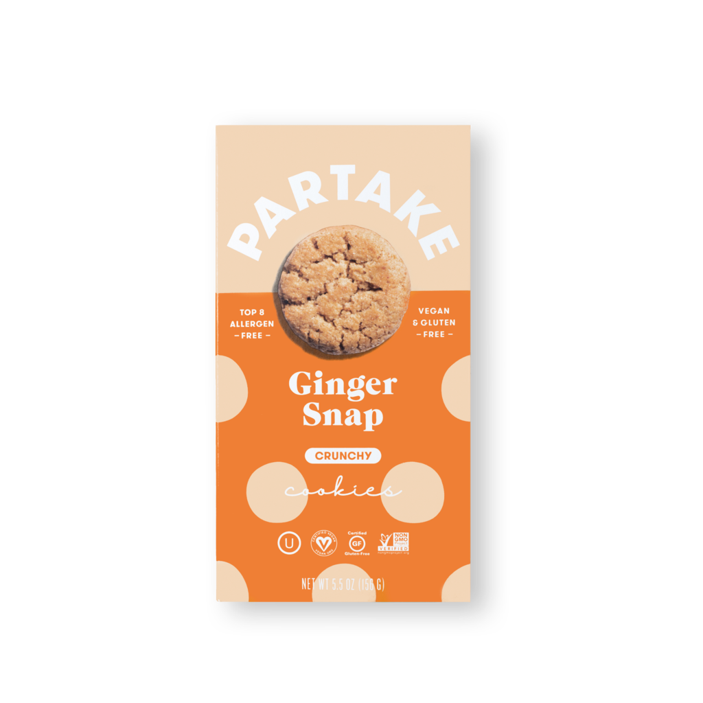 Partake, Ginger Snap Crunchy Cookies, 5.5oz