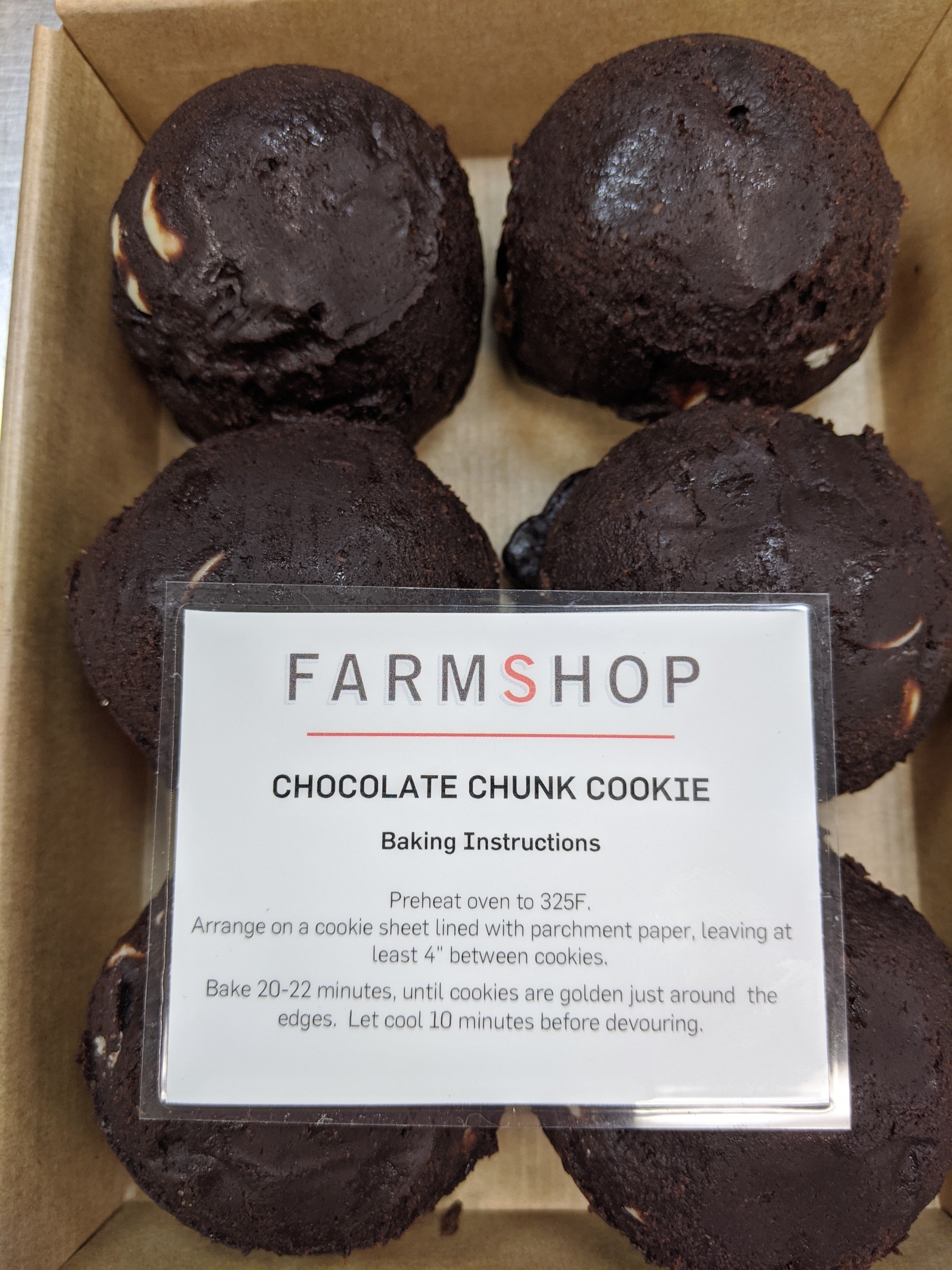 Farmshop Bakery, Frozen Chocolatey Chunk Cookies, 6 pk