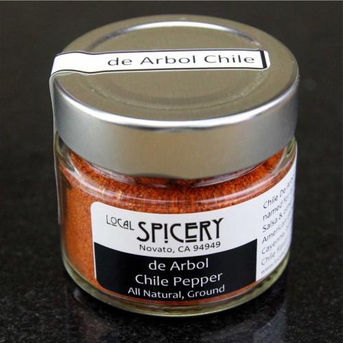 Local Spicery, Chile Pepper de Arbol Flakes, All Natural, Milled Locally