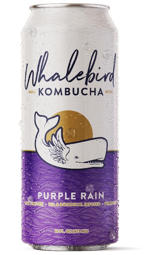 Whalebird Kombucha, Purple Rain, 16 floz
