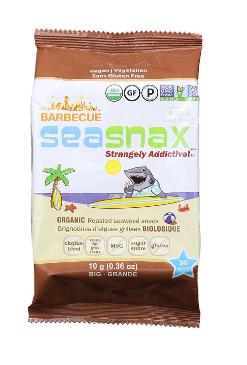 SeaSnax, Roasted Seaweed Snack, Barbecue, 0.36 oz