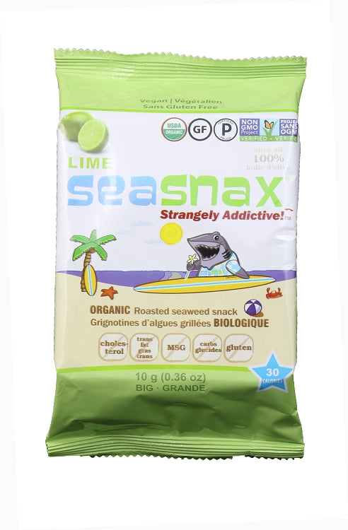 SeaSnax, Roasted Seaweed Snack, Lime, 0.36 oz