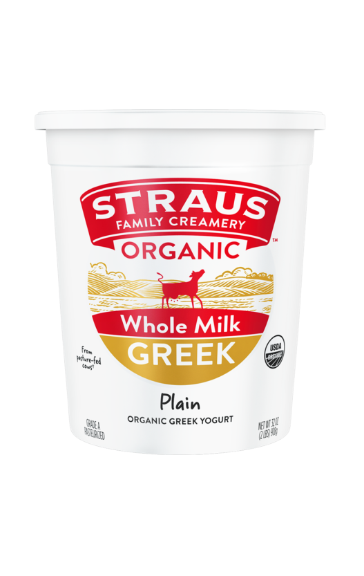 Straus Organic Greek Yogurt, Whole Milk, 2 Lbs
