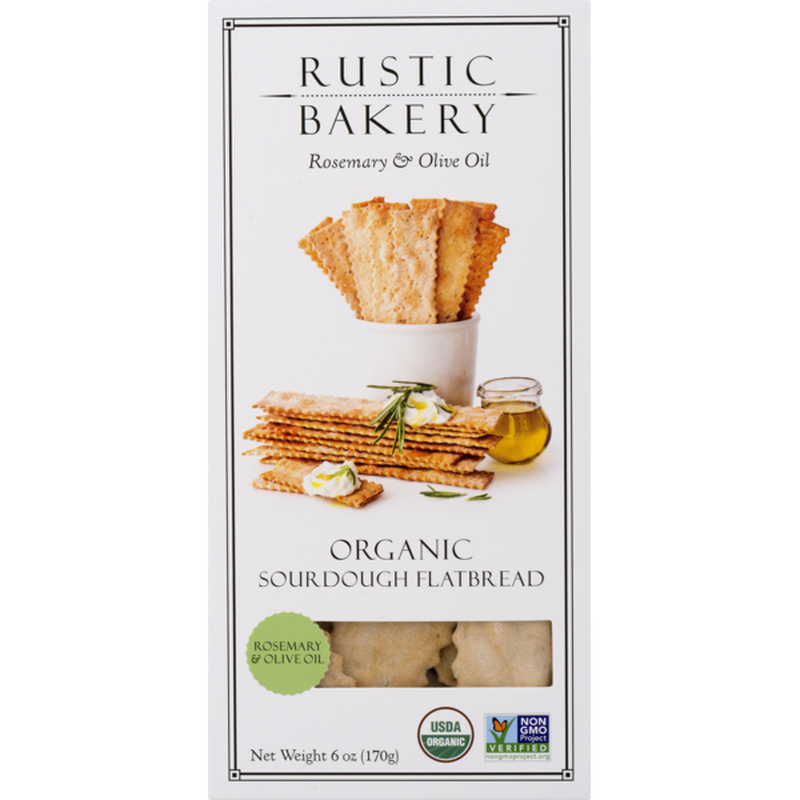 Rustic Bakery, Sourdough Flatbread Rosemary & Olive Oil, Organic