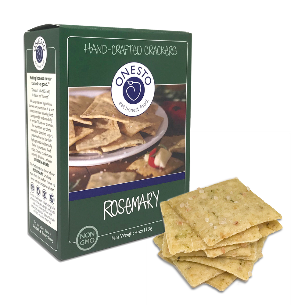 Onesto, Hand-Crafted Crackers, Rosemary, 4 oz