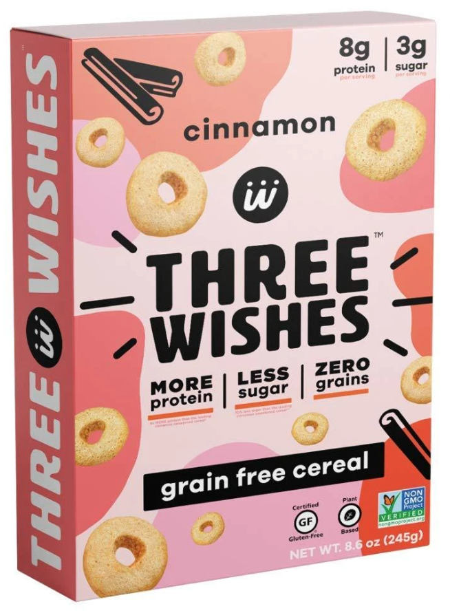 Three Wishes, Grain-free Cereal, Cinnamon, 8.6 oz