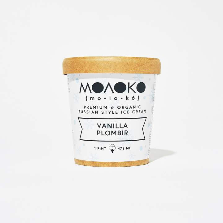 Moloko Ice Cream, Vanilla Plombir, 1 Pint