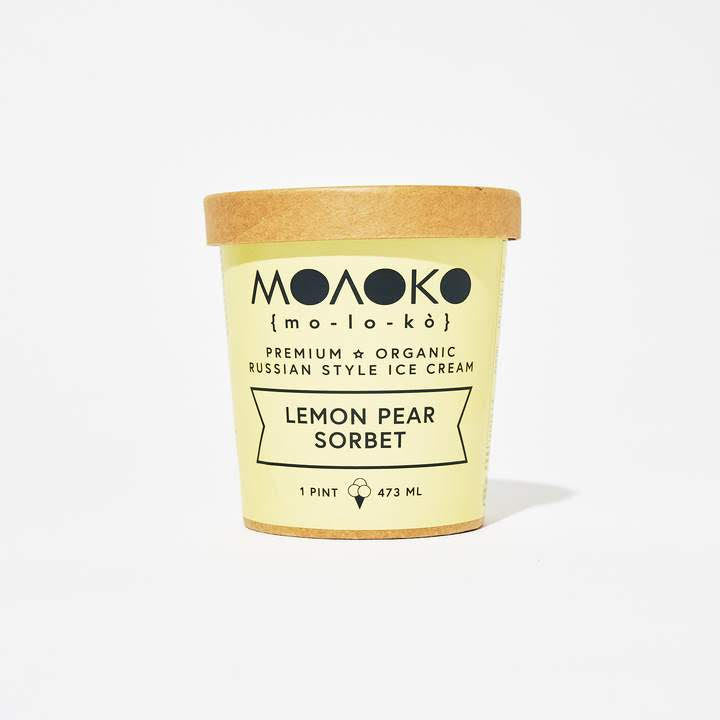 Moloko Ice Cream, Lemon Pear Sorbet, 1 Pint